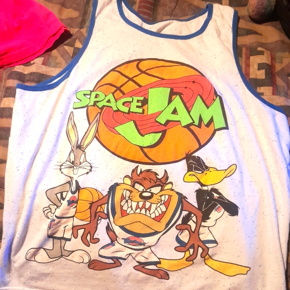 Mens vintage space jam tank top size large